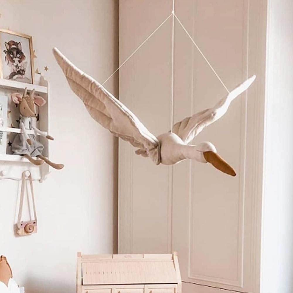 Cotton Line Wandbehang Schwan Plüsch Gefüllte Zimmer Anhänger Home Schlafzimmer Kinderzimmer Dekoration Hängende Verzierung, Weiß