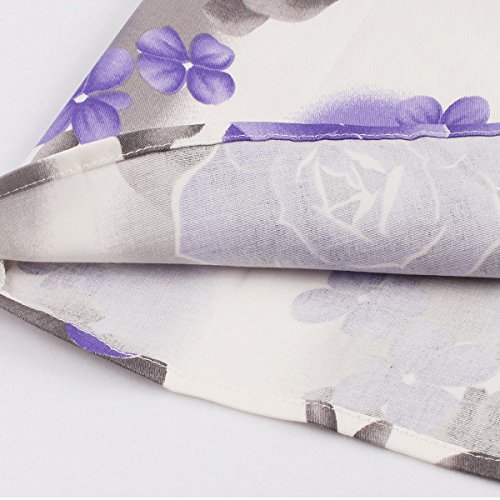 Dressever Women's Vintage A-line Printed Pleated Flared Midi Skirts Purple Flower X Small
