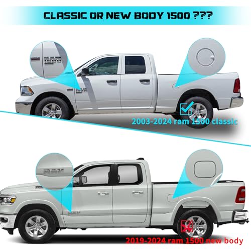 Image of Truck Bed Tonneau Cover Compatible with Dodge Ram 1500 Classic(2002-2026), 2500&3500(2003-2026) 6.4 ft Standard Box w /o Rambox, Soft Roll Up Style, NOT for 19-24 1500 New Body