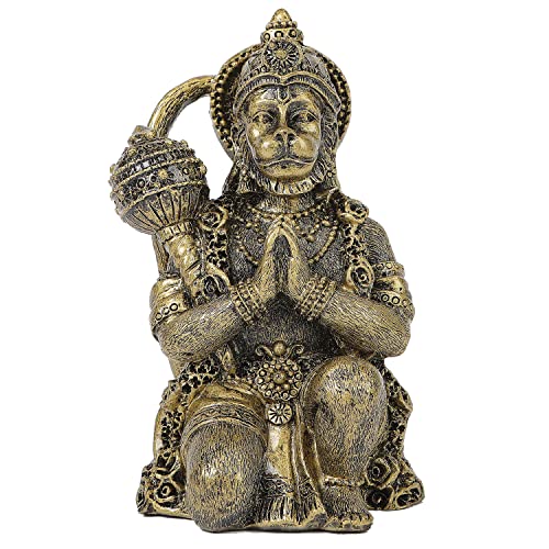 Estatua de Hanuman figura mitológica de resina y metal