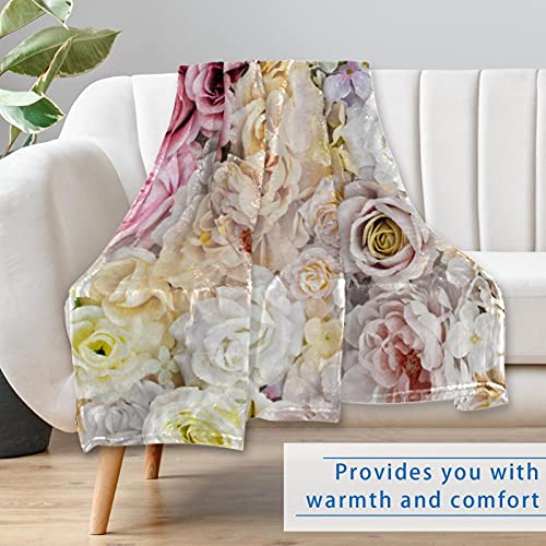 Couverture chaude et légère à fleurs pour nuits fraîches