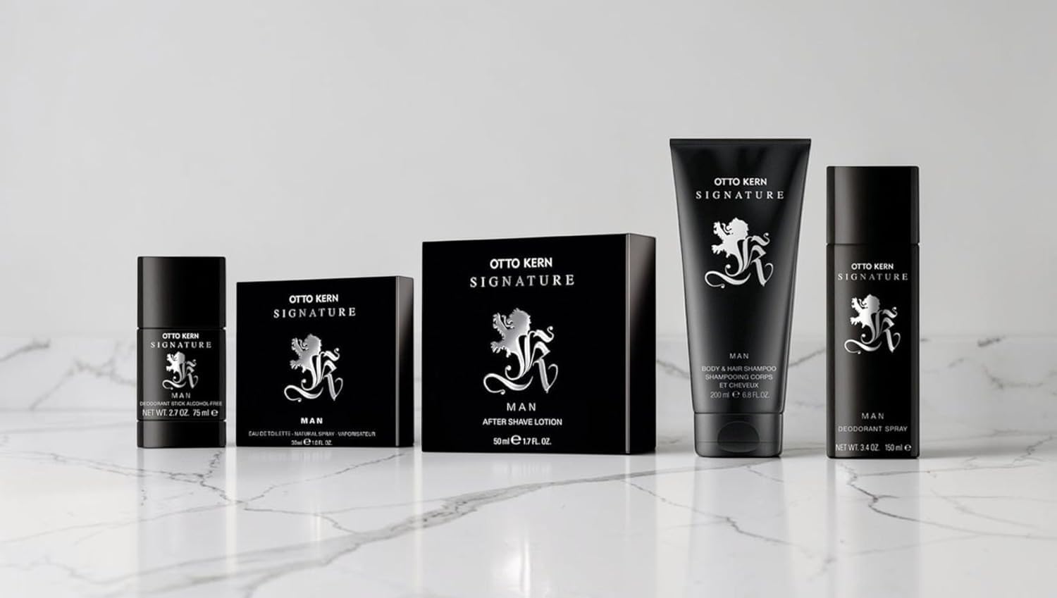 Otto Kern SIGNATURE MAN 5 tlg. XXL Duft & Pflegeset mit Hair & Body Shampoo, Deodorant Spray, Eau de Toilette Spray, After Shave Lotion und Deodorant Stick