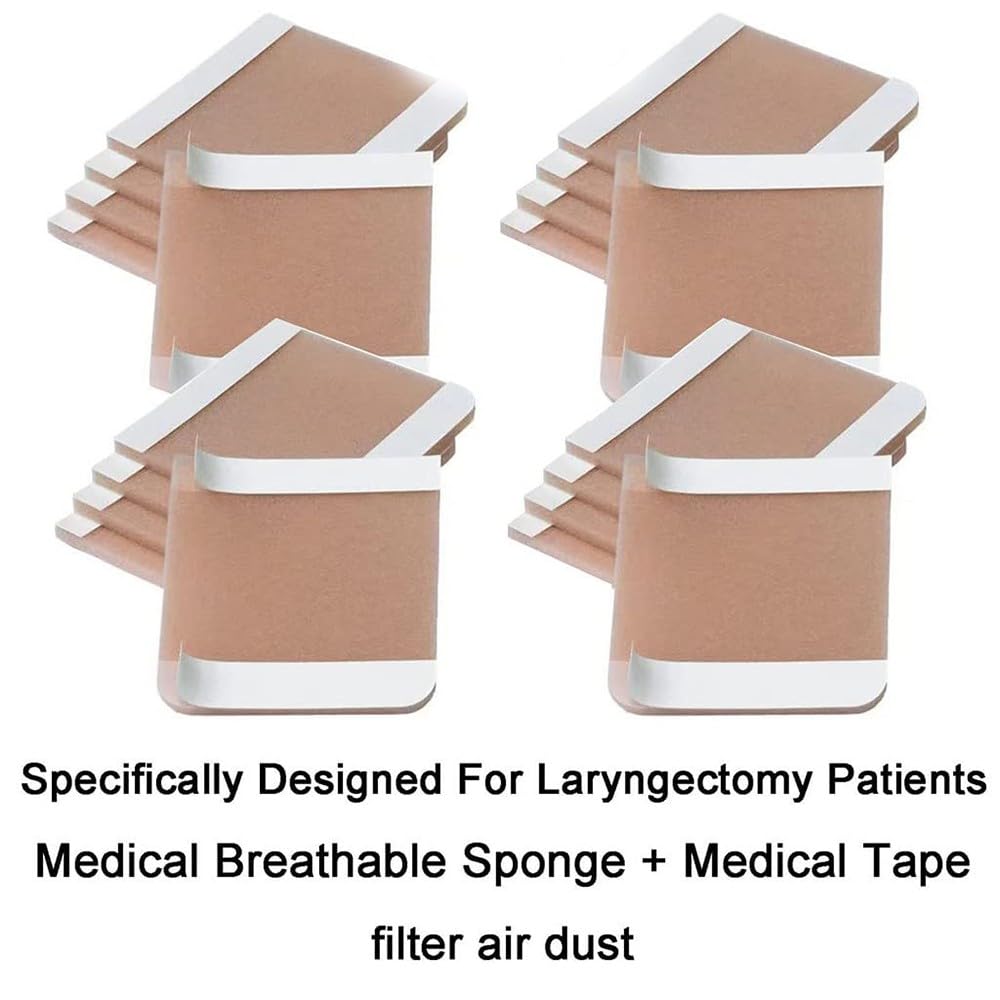 BLUEZY Collo Stoma della Protezione, Collo Stoma Collo di Copertura Trach Scudo A Prova di Polvere Copristoma Adesivi per Laringectomia E Tracheostomia 120pcs