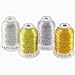 Produktbild New brothread 4 Farben (2 Gold+2 Silber) Metallic Maschinen Stickgarn 500M für Computerized Stickerei und Dekoratives Nähen