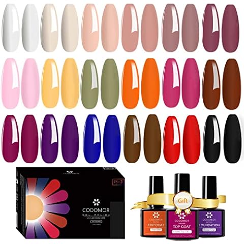 CODOMOR 21 PCS Nagel Gel UV Nagellack Set Cover