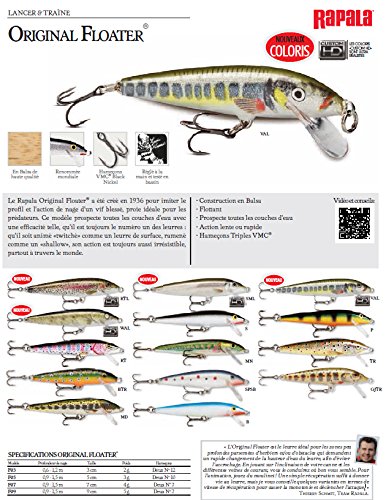Leurres durs ORIGINAL FLOATER - coloris RTL - 9cm / 5g - profondeur de