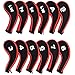 12 Pièces Capuchon de Golf Protection Club Golf Couvre Fer Golf Long Cou Impression de Numéro Couvre Fer Golf avec Fermeture à Glissière Golf Accessoire Club
