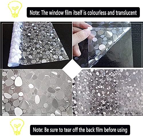 Amazon Brand - Umi 3D Window Privacy Films - Static Frosted Adhesive Glass Film, Translucent Window Stickers Decorative Windows Film with Laser Tinting in the Sunlight - Pebble (44.5cmX200cm)