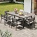Devoko Gartenmöbel Set 8 stühle mit tischt, Hochwertiges Gartenset Tisch und stühle in Holzoptik, Balcony Furniture alu, Gartengarnitur wetterfest, rostfrei, leicht und langlebig, Dunkelgrau.