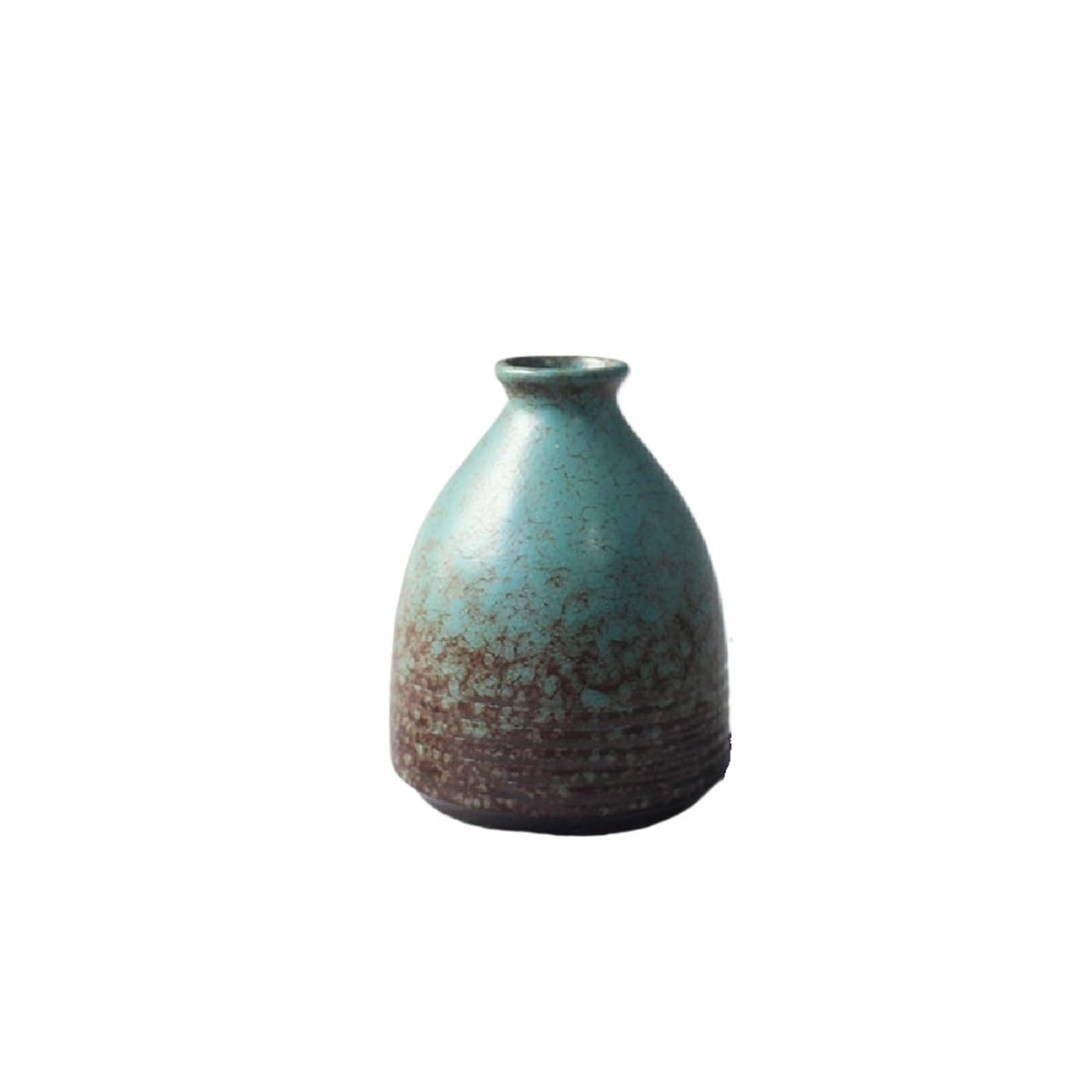 Geometric Vases Ceramic Small Flower Vase Home Decoration Crafts Tabletop Ornament Simplicity(PURPLE)