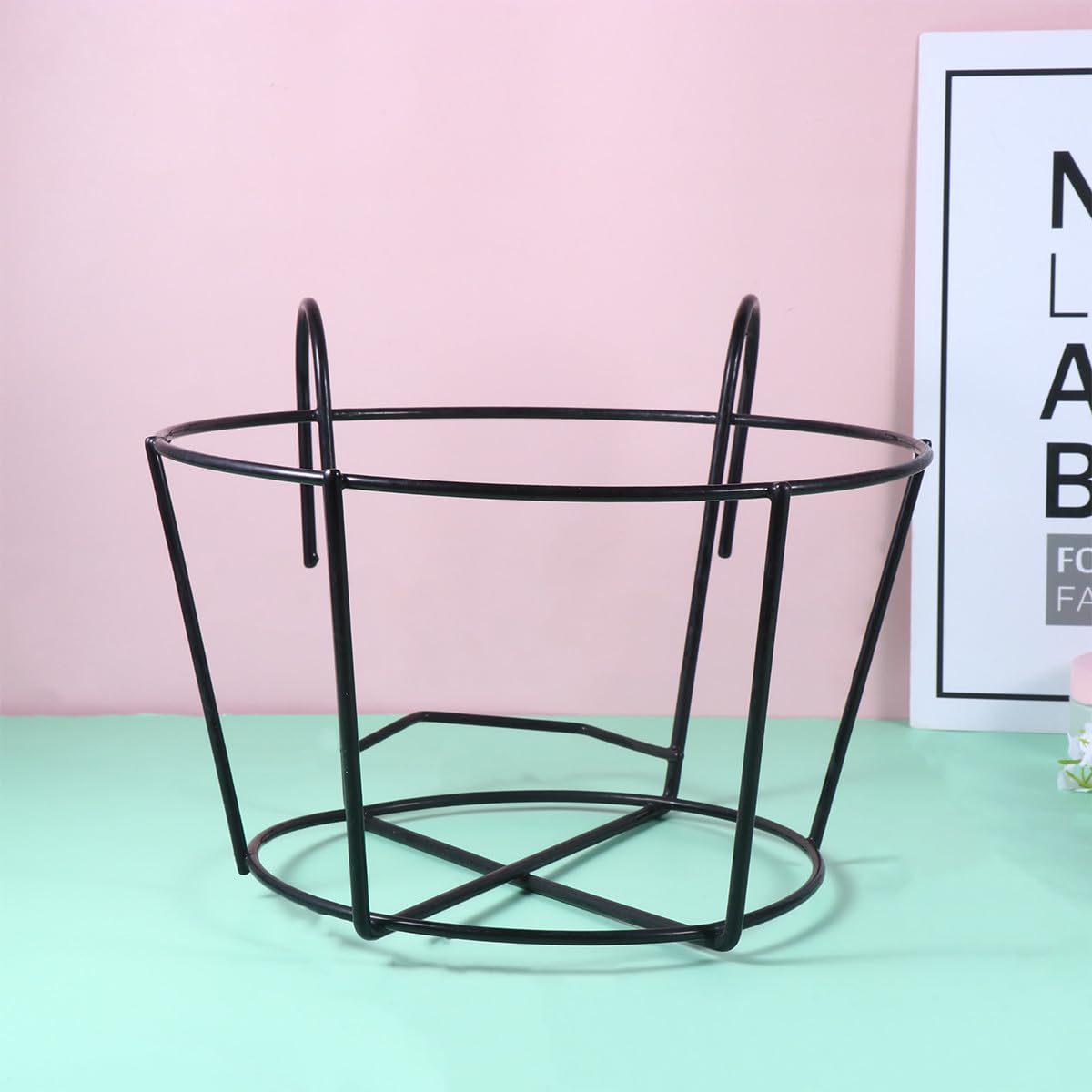 FOMIYES Soporte Colgante de Hierro Diseño Hueco Creativo 2piezas para Macetas Estable y Protector para Suelos, Adecuado para Jardín y Balcón