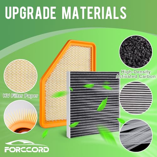 Image of Cabin & Engine Air Filter Fit for Chevy Volt L4 1.5L 2016-2019 Activated Carbon Cabin Filter Replace#CF11966 23437180 Car Accessories