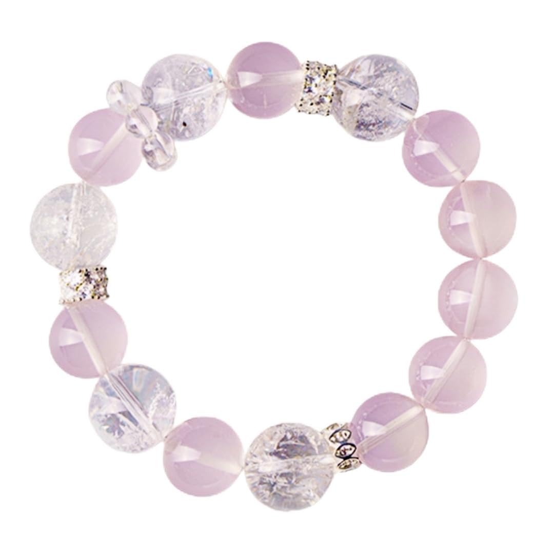 Pulsera Naturales Curativas Pulsera De Cristal Blanco De Cuarzo Rosa Estrella Natural De 12mm Estilo Femenino 14 Piezas