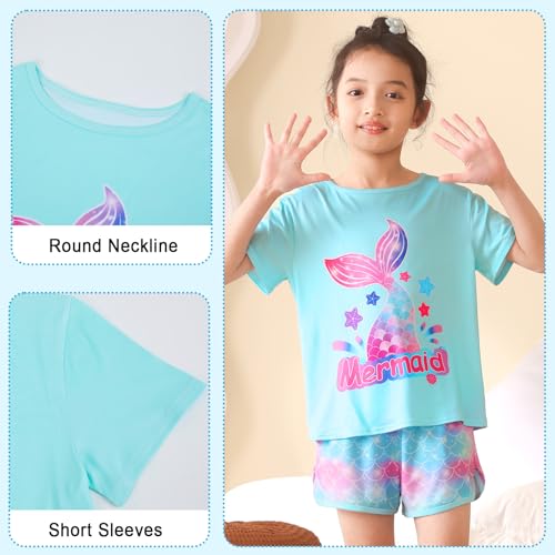 MHJY Matching Doll and Girl Pajamas Regular Shoulder Nightwear Short Sleeve Top and Shorts Cute Clothes for Toddlers Girls2