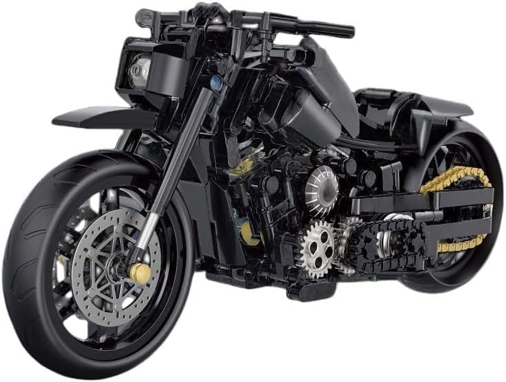 KeKeDuo Technik Motorrad Bausteine Supermotorrad, 586 Klemmbausteine...