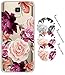 BAISRKE Galaxy J6 2018 Case, Galaxy J6 Case with Flowers Slim Shockproof Clear Floral Pattern Soft Flexible TPU Back Cove for Samsung Galaxy J6 2018/J600 [Purple Flowers]