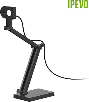 IPEVO V4K PRO Ultra HD USB Document Camera with AI-Enhanced Mic, for Classroom visualization, Online Teaching, Work from Home, Streaming, with Noise Cancellation for Clear Voice, Black