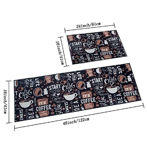 Image of HomeCloud Anti Fatigue Kitchen Rug Printed Thick Anti Slip, Washable, Big Size, Designer Folding Kitchen Mat for Home BedroomStandard Size (41 x 122 cm 41 x 61 cm) ( Multi Words N)