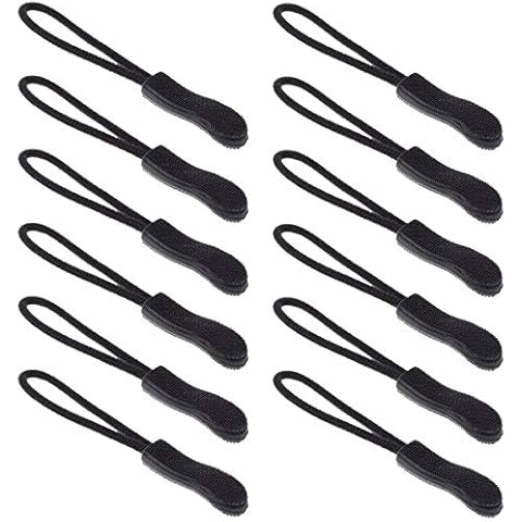 Z ZICOME Zipper Pulls for Backpacks, Bags, Jackets and Luggage, Black, 12 Pack Cover