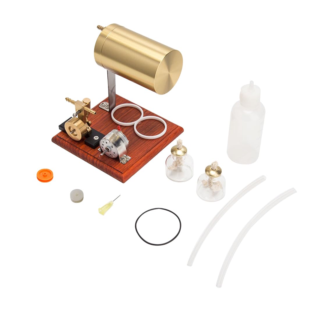 MechEdu Mini Dampfmaschinenmodell Für Erwachsene, Maschine Schwenkbar Dampferzeuger Modell, Lernspielzeug Geschenk Für Dampfsammler Und Industrie-Enthusiasten