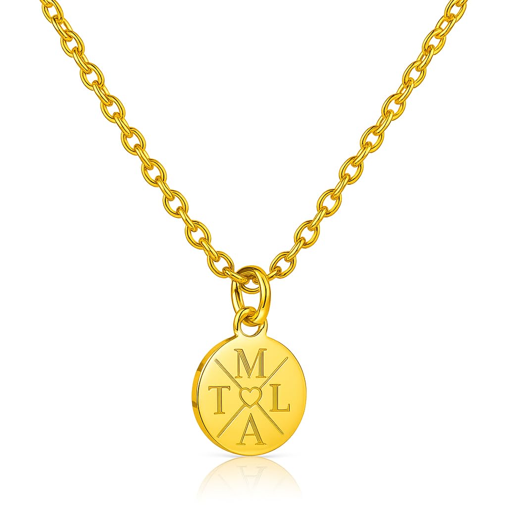 Personalisierte Kette mit Gravur als Geschenk für Frauen | zur Geburt | zur Hochzeit | für die Freundin | für Mama (Gold)