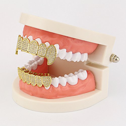 Grillz de Hip Hop Chapados en Oro 18K para Dientes miniatura 6