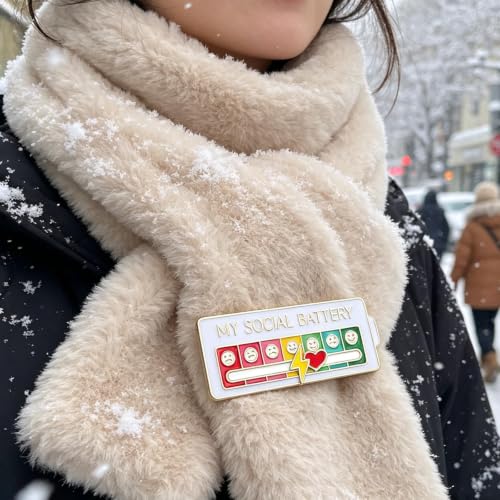 Image of 4PCS Enamel Pins, Badges for Bags, Brooch Pin for Women, Social Battery Expression for Mood Display, Non-Verbal Communication Accessories, Personal Style Enhancement