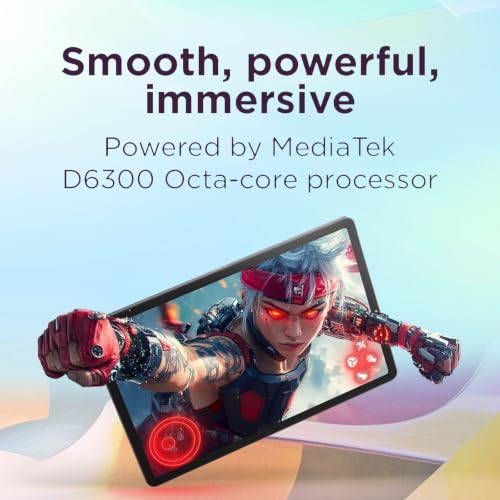 Image of Lenovo 11 inch 2.5K Tablet for Students, 90Hz IPS Touchscreen, MediaTek Dimensity, 4GB RAM, 384GB (UFS+SD) Storage, Android 15, Dolby Atmos Speakers, Up to 12Hr Battery, Included Stylus Pen & Folio Case