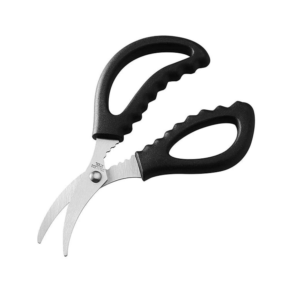 Nożyce kuchenne ze stali nierdzewnej, uniwersalne nożyce do drobiu ze stali nierdzewnej z wygodnymi uchwytami (czarne)