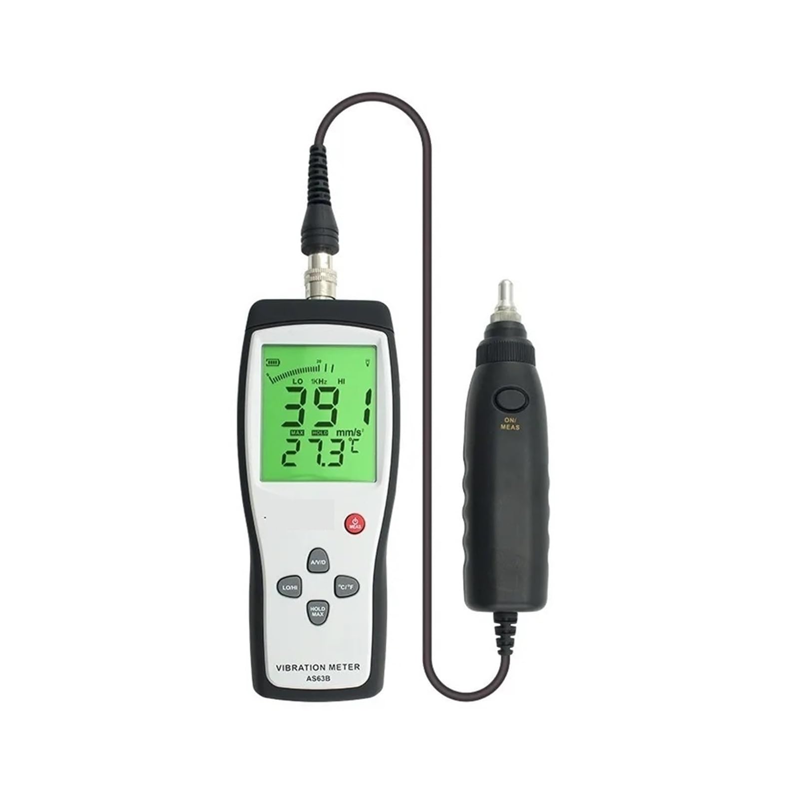medidor de vibraciones, Vibrómetro digital AS63B, probador portátil con medición de velocidad aceleración