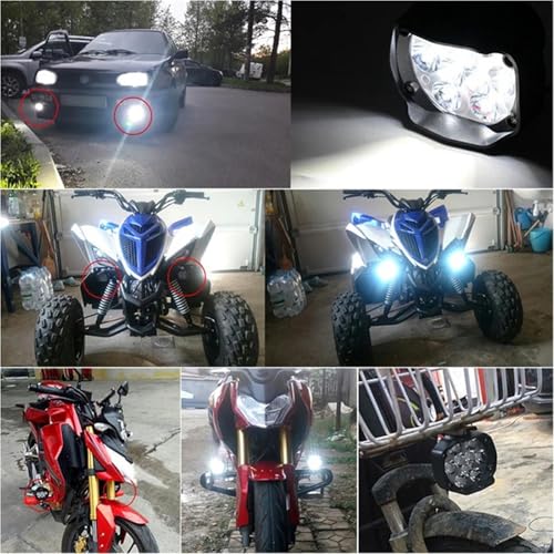 Antibrouillards longue portée 12V 6 LED pour phare de moto