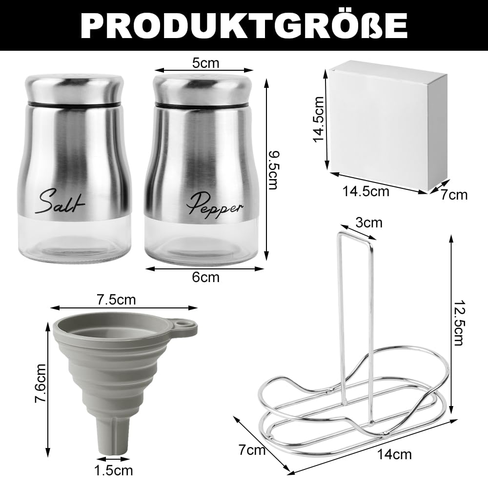 Sale Pepe Saliera E Pepiera Set - Set Contenitori Saale E Pepe | Barattoli Saliera Da Cucina - 12