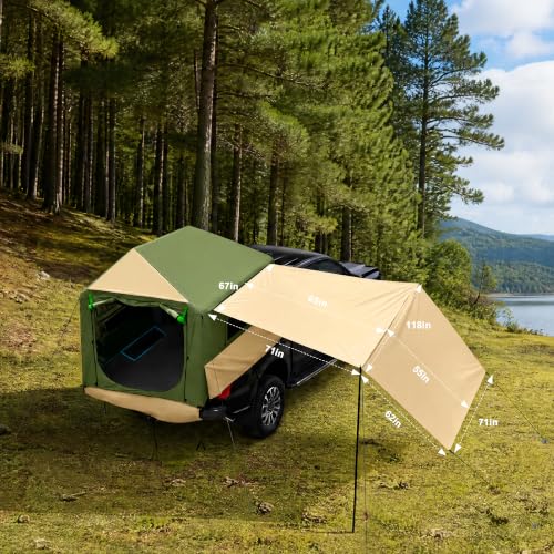 Inflatable Truck Tent with Detachable Zippered Awning Pickup Truck Tent - Image 8