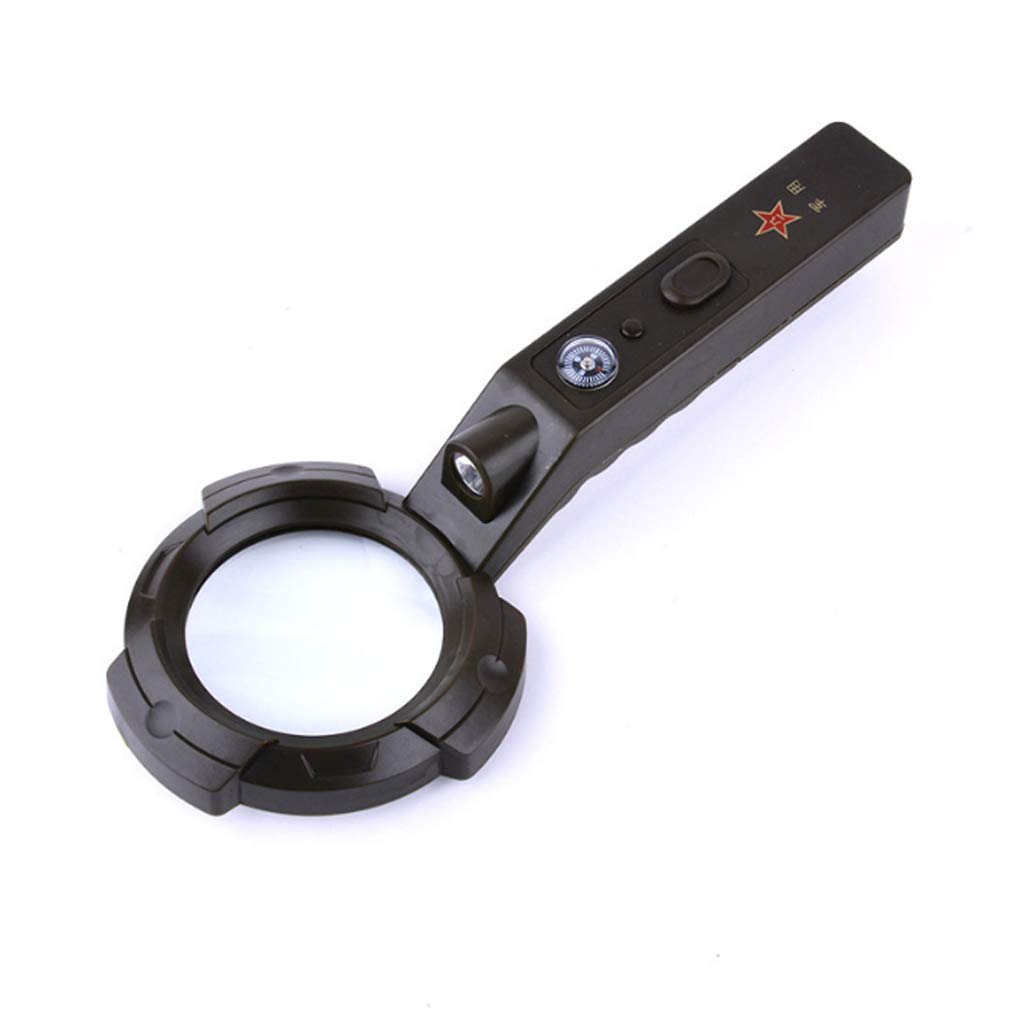 Magnifiers Handheld Magnifier Outdoor Compass/Illumination Led Enlargement Mirror Optical Reading Magnifier Microscope,Optical Lenses Protect Vision Without Hurting Eyes