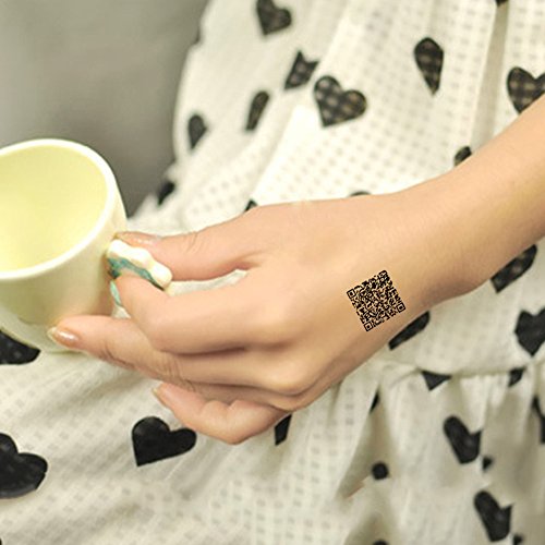 Yesallwas 6 Sheets Temporary Tattoo Sticker Waterproof Non-Toxic Black And White Models Fashion Sexy Barcode Tattoo(2.36X4.13 Inch) #TOP1