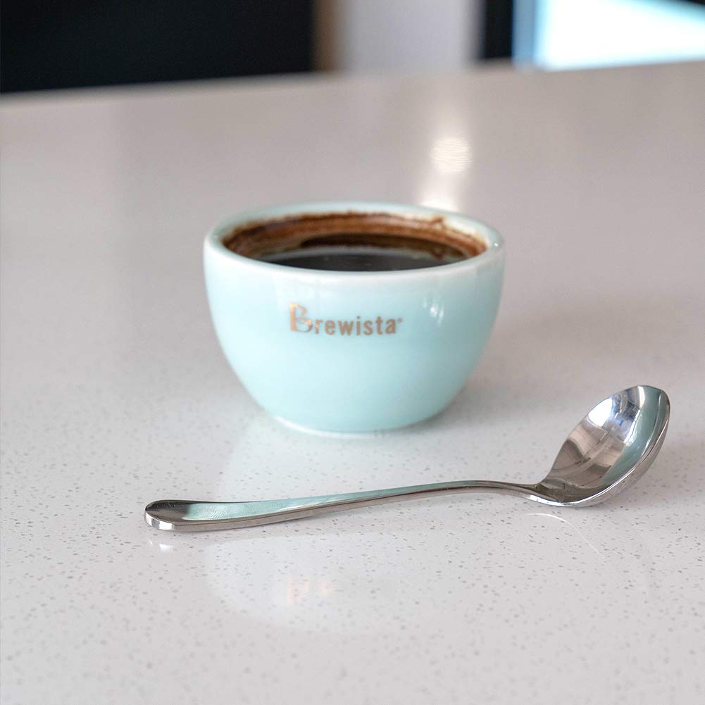 watchget Lot de 2 cuillères à café professionnelles rondes en acier inoxydable Argenté