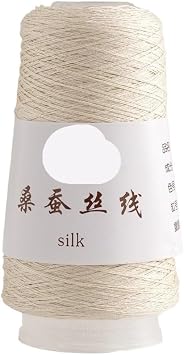 100g Mulberry Silk Thread Pure Silk Thread Hand-Knitted Fine Silk Thread Hand-Knitted Crochet Thread Summer Woven Thread Color Beige Single Stock 145