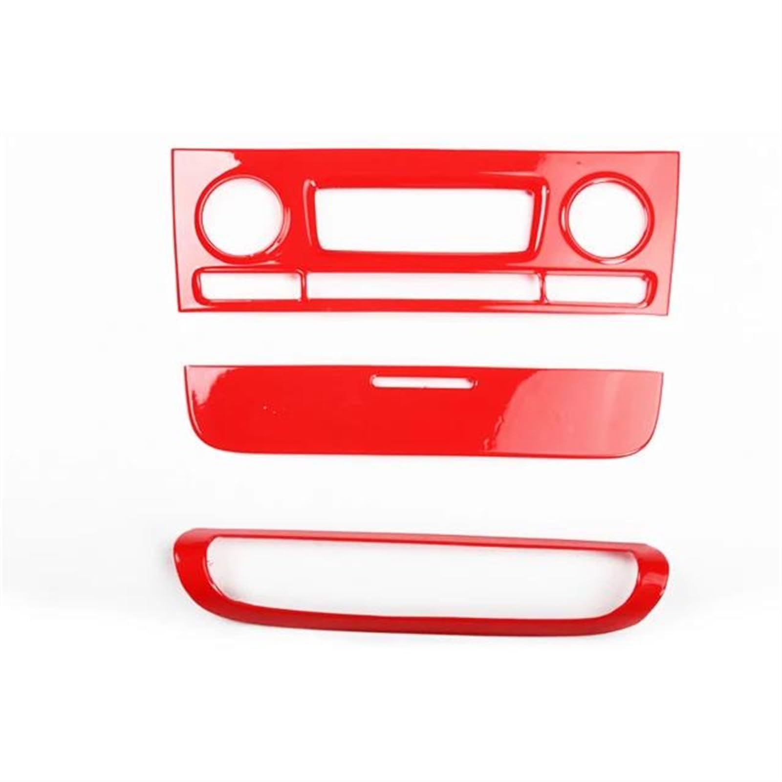 SKINII Interior Decorative per Mercedes per Smart per Fortwo 451 Adesivi Decorativi Protettivi Interni Rossi per Auto in Plastica ABS Auto Interterior Accessori(Center Console 3pcs 9)