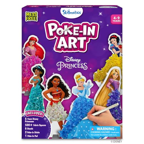 Image of Skillmatics Poke-in Art - Disney Princess, Mess-Free Fun for Kids, DIY Craft Kits, Creative Activity, Gifts for Girls Ages 4, 5, 6, 7, 8, 9, Includes Cinderella, Ariel, Moana, Rapunzel & More