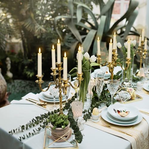 Image of 6.4 Inch Flameless Taper Candles with Remote Timer, Short Flickering Battery Operated Candles, Ivory Decorative Led Flameless Candlesticks for Weeding Home Party Festival, 8 Pack