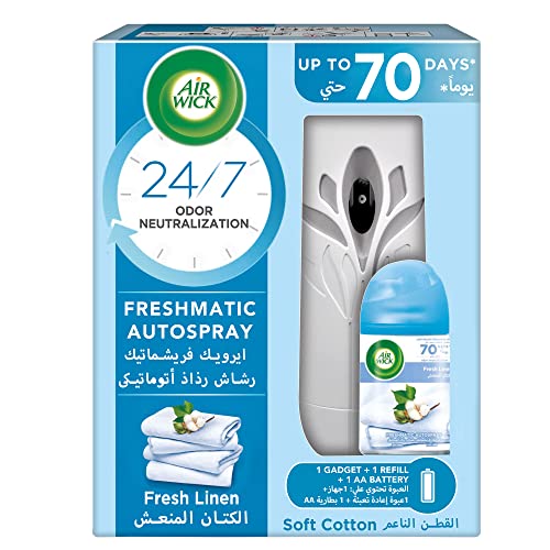 Air Wick Freshener Freshmatic Auto Spray Kit Pure Fresh Linen Scent 250ml