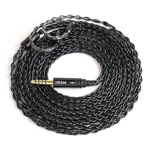 2 Meter QDC in Ear Monitor Cable, KZ ZS10 PRO IEM Extension Headphone Cable Cords for EDX PRO/Castor/CCA CRA, KBEAR ST12 Plus 8 Core 4N OFC Silver-Plated Wire (Black, Recessed 2 Pins, 3.5mm Plug)