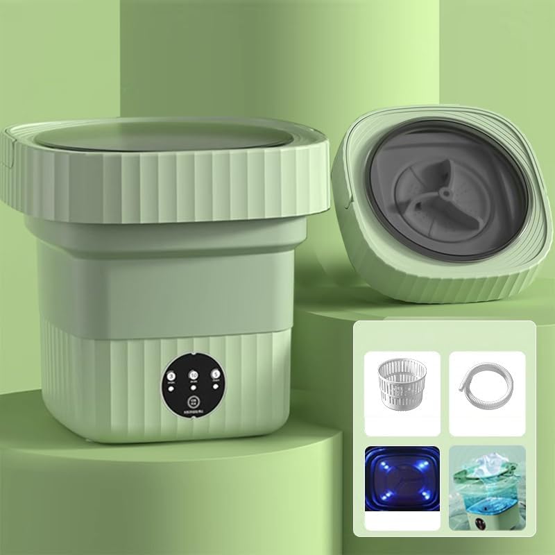 Mini lavadora 10L mejorada con cesta giratoria, lavadora plegable de ropa interior, lavadora portátil para bebés y ropa pequeña, adecuada para el