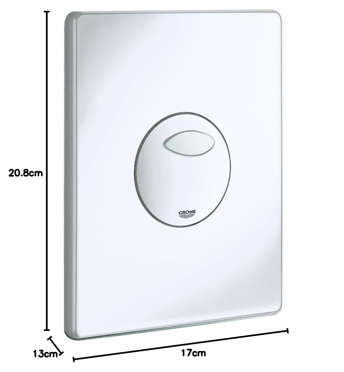 Grohe, Piastra di azionamento per cassette di risciacquo ad incasso Skate di ricambio, 156 x 197 mm, bianco, 42303SH0