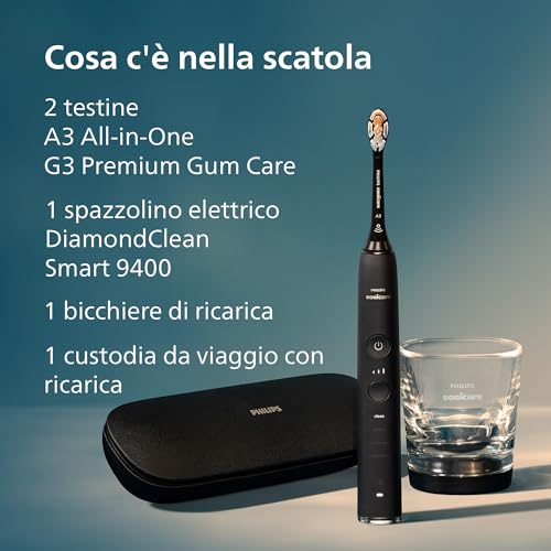Philips DiamondClean Smart 9400 Sonicare Spazzolino Elettrico Sonico Nero con App, con custodia da viaggio HX9917/89 - 10