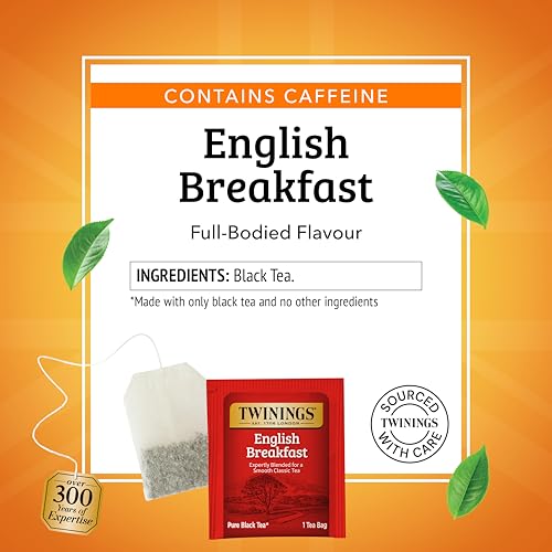 Twinings English Breakfast Black Tea Individually Wrapped Bags, 100 Count (Pack of 1), Smooth, Flavourful, and Robust, Caffeinated, Enjoy Hot or Iced, 100 Teabags - Image 5