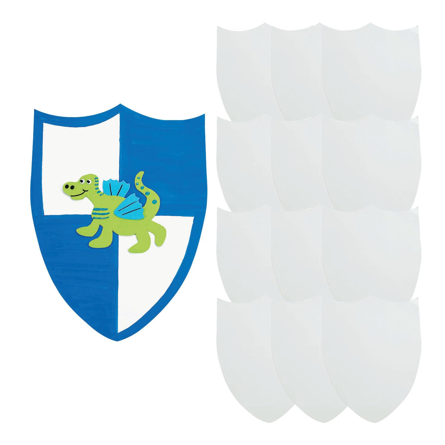 Fun Express Fai da Te Poster Board Shields Kit (Rende 12) Make Your Own Craft per i Bambini Bianca