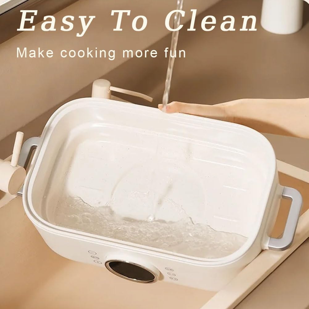 1350W 10L SCARPAGGIO DUPPO USA E Pot Caldo | Piroscafi in Ceramica a Doppia Zona e Acciaio | Separazione dell'Acqua Pulita/Sporca | per Gnocchi di zuppa, Patate Dolci, Verdure