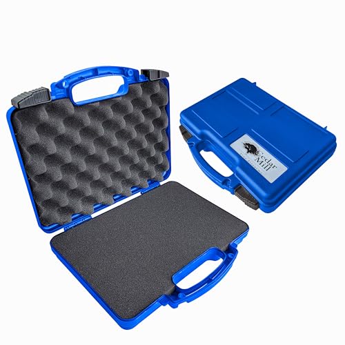 Cedar Mill Fine Firearms TSA Approved Hard Gun Case – Airline Approved Lockable Pistol Carrying Case with Dual Latch & Customizable Foam – Fits 9mm Handgun, Revolver & Firearm for Travel & Range Use