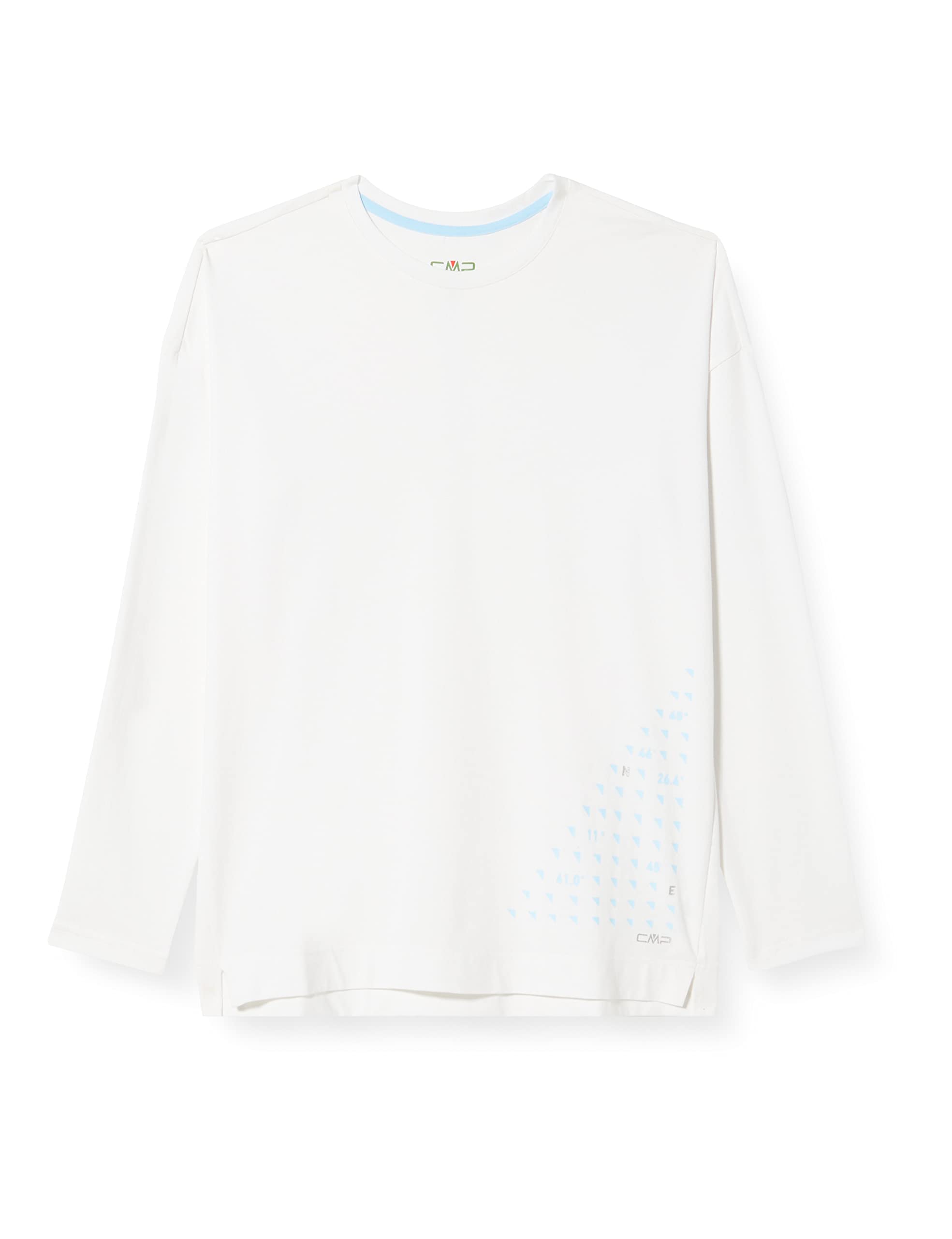 CMP - Jersey de cuello redondo en poliéster reciclado para mujer, Blanquecino, XS